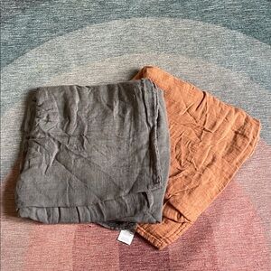 Momcozy Large Fall Bamboo Gray and Orange Muslim Swaddle Blankets